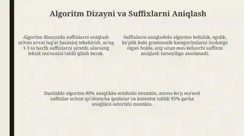 Suffixlarni Aniqlash va Ko'p Ma'nolilikni Hal Qilish 4