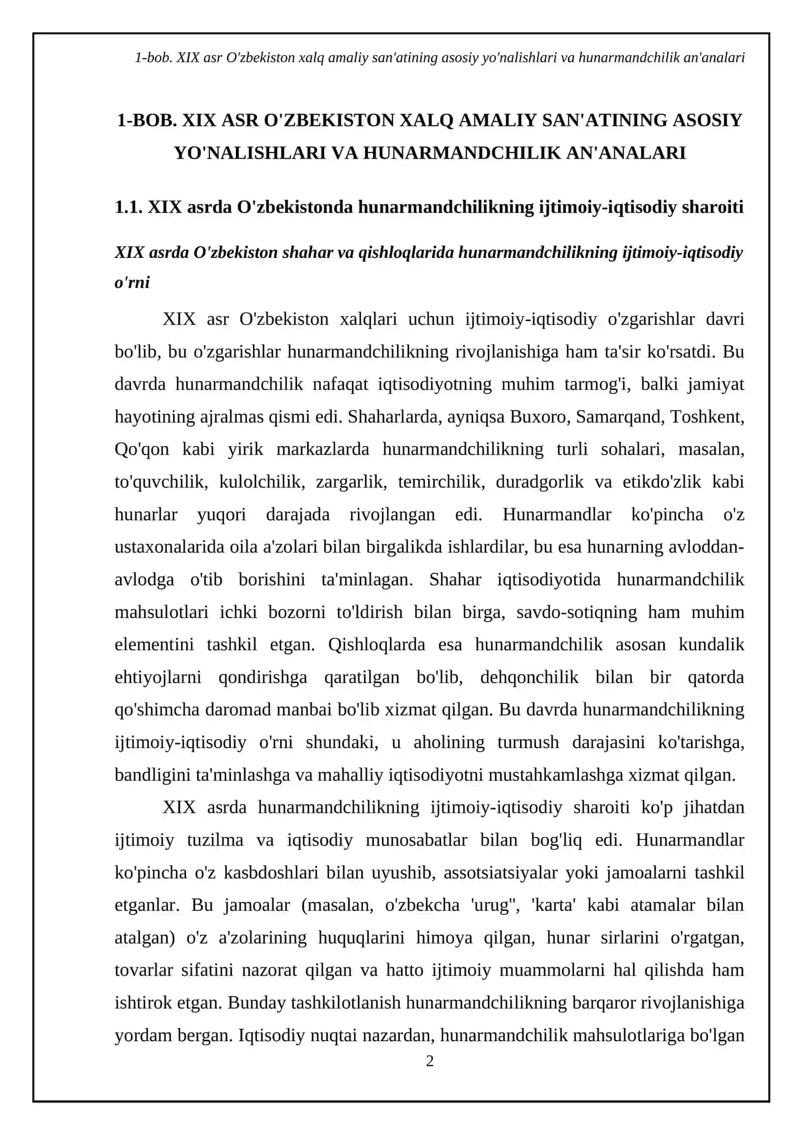 XIX-XX asrlarda O’zbekiston xalq amaliy san’ati taraqqiyoti va hunarmandchilik markazlari 4