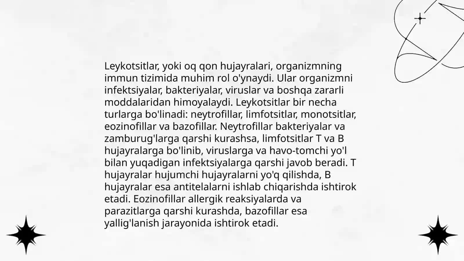 Leykotsitlar tibbiyotdagi ahamiyati 4