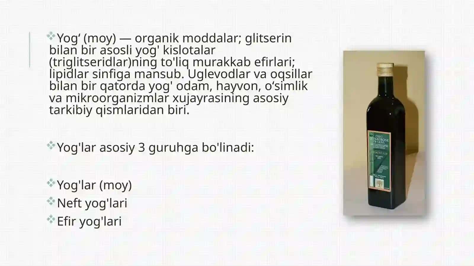 Yog’lar haqida 4