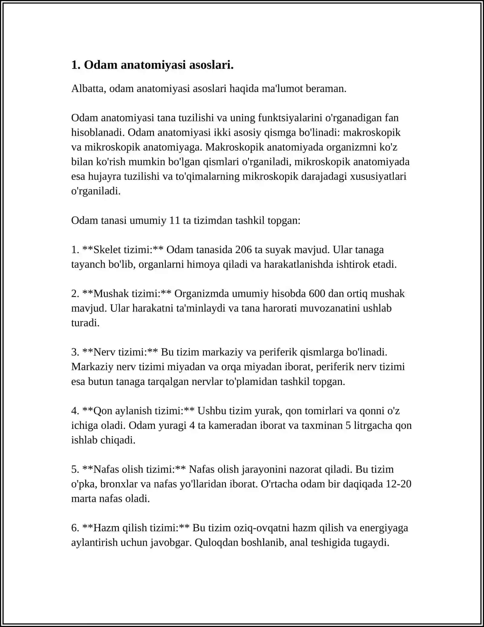Odam anatomiyasi asoslari 4