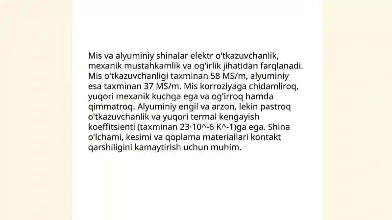 Komplekt shina o'tkazgichlari 4