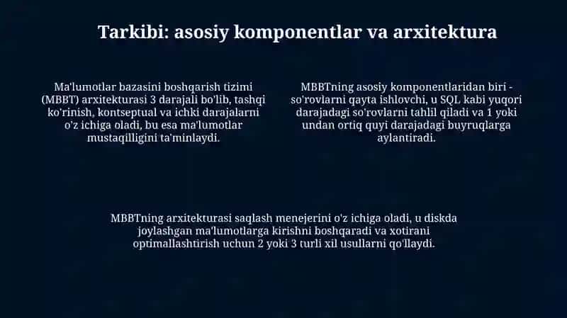 Ma'lumotlar bazasini boshqarish tizimlari: Maqsadi 4