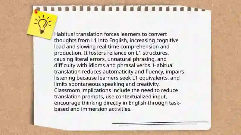 Some difficulties of using the mother tongue in the English class 4
