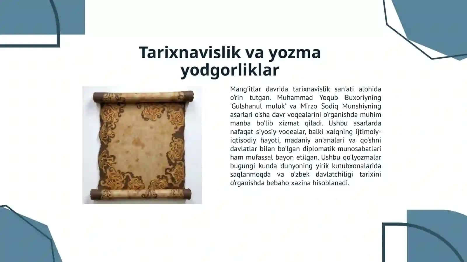 Mang'itlar davrida ilm-fan va madaniyat 4