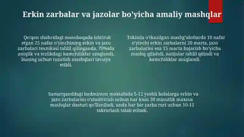 Badminton o'yinida erkin jarima va jarima volanlari 4