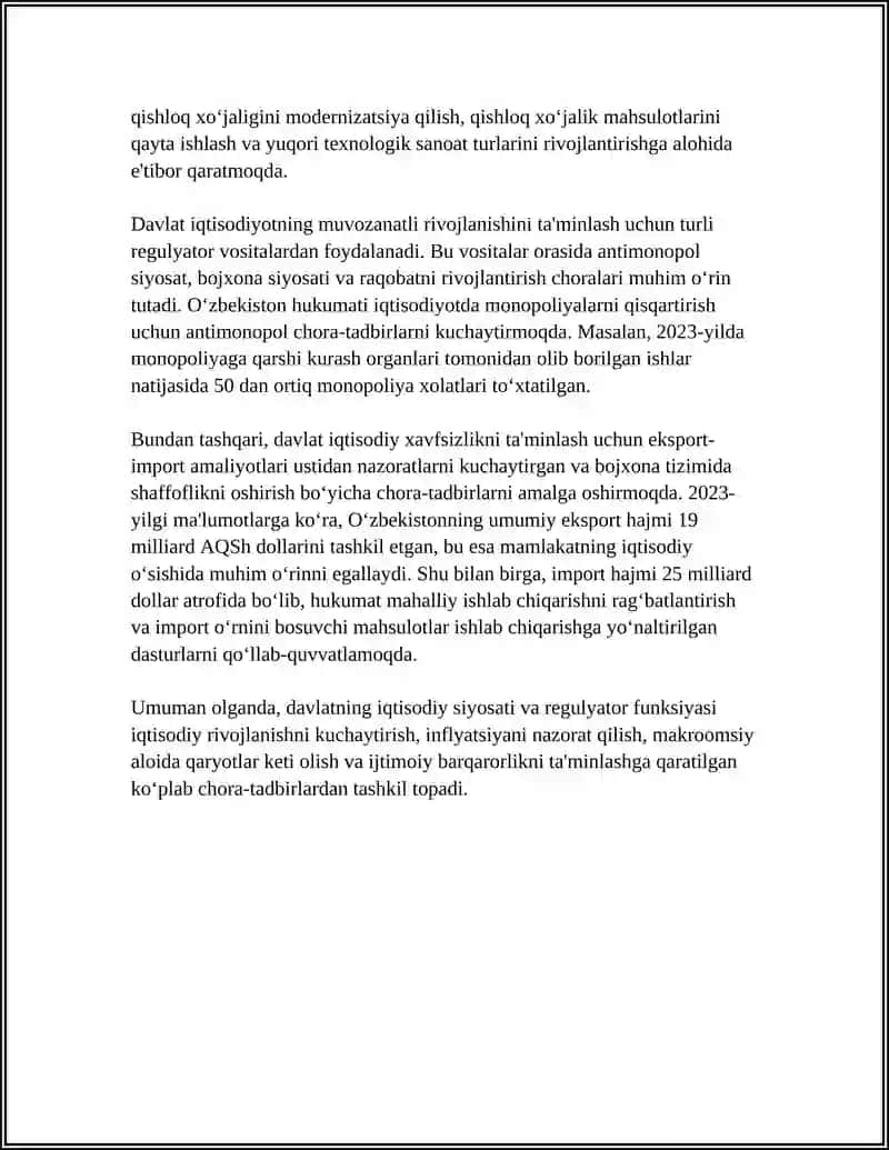 BOZOR IQTISODIYOTINI TARTIBGA SOLISHDA DAVLATNING ROLI 4