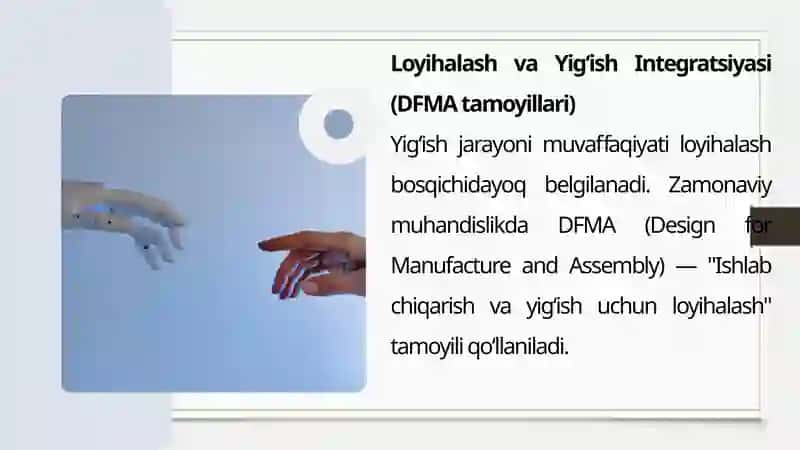 Mexatronika Tizimlarini Yig'ish Operatsiyalarini Qo'llash 4