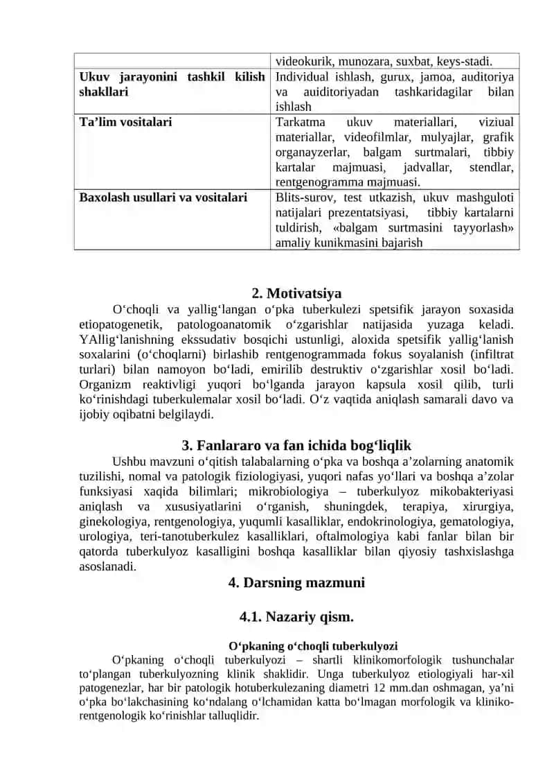 O‘pkaning o‘choqli yallig‘langan tuberkulezi 4