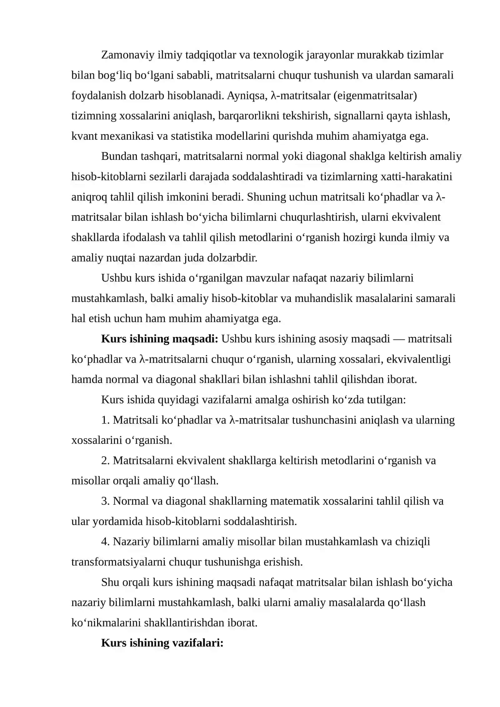 Matritsali ko‘phadlar va λ-matritsalar 4