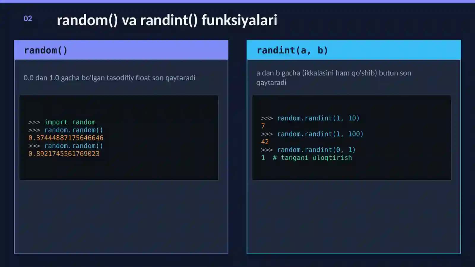 Python'da RandomFunksiyasi va Tasodifiy Sonlar 4