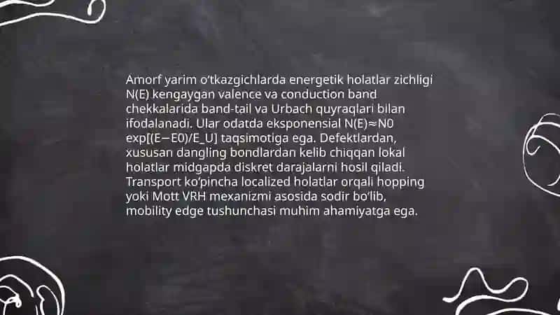 Amorf yarim oʻtkazgichlarning mexanik elektr xossalari 4