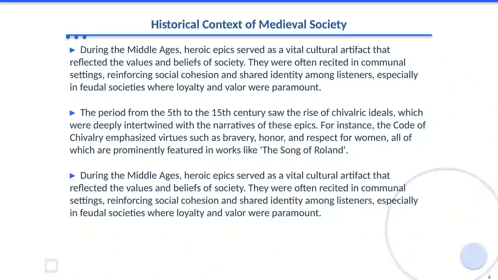 Heroic epos of the middle ages 4