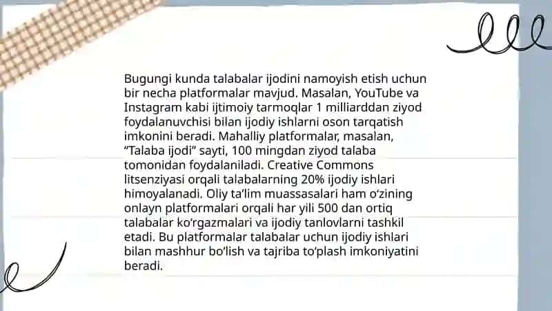 Oʻquvchilarning ijodkorligini baholash usullari 4