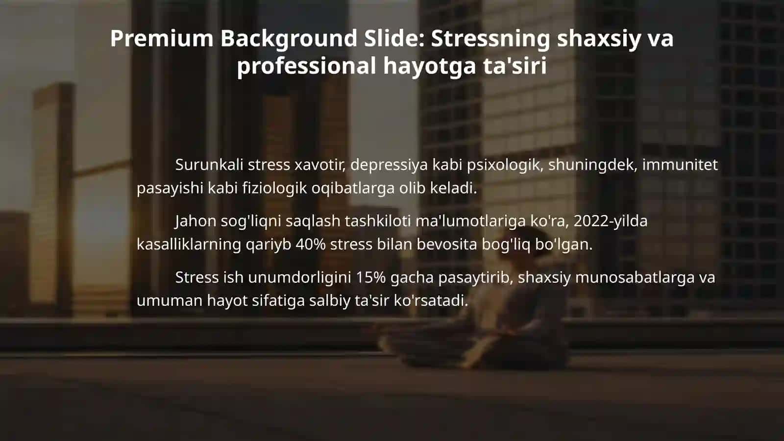 Stressga barqarorlikni o'rgatish treninglari 4