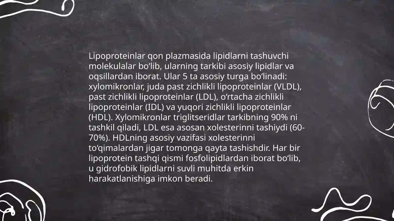 Qonda lipidlarni tashilish shakllari 4