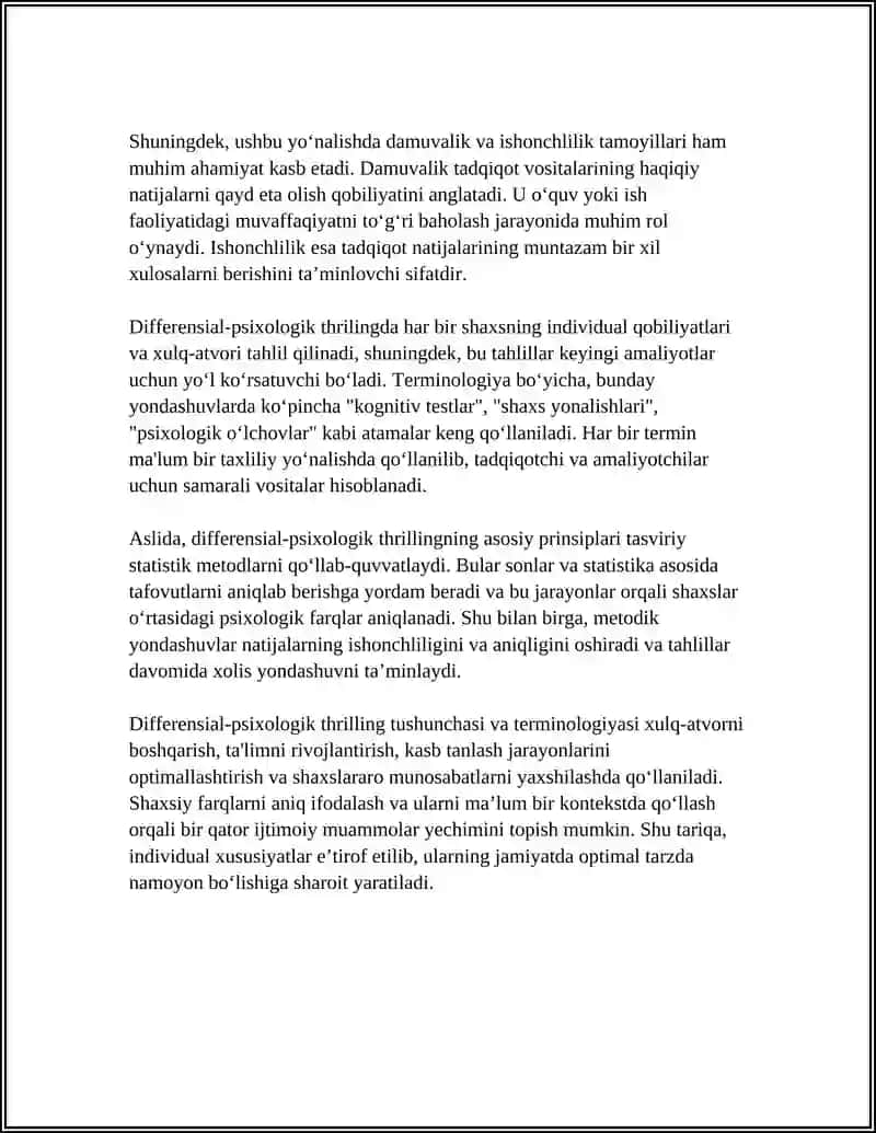 DIFFERENSIAL-PSIXOLOGIK THRILLING ASOSIY PRINSIPLARI 4