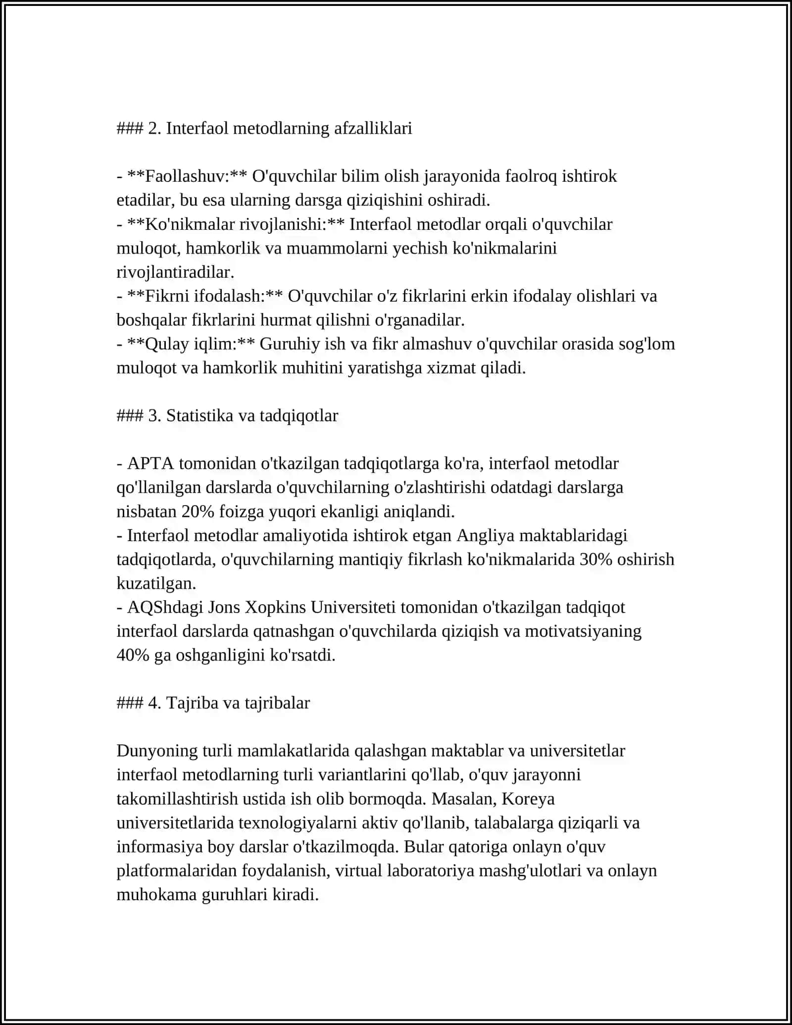 TA'LIM METODLARI VA VOSITALARI 4