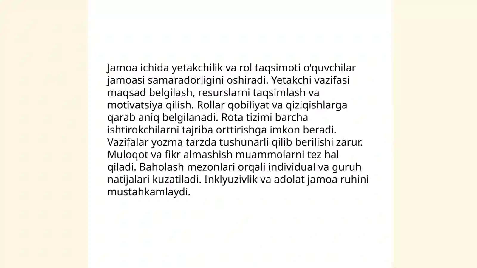 O’quvchilar jamoasi bilan ishlash 4