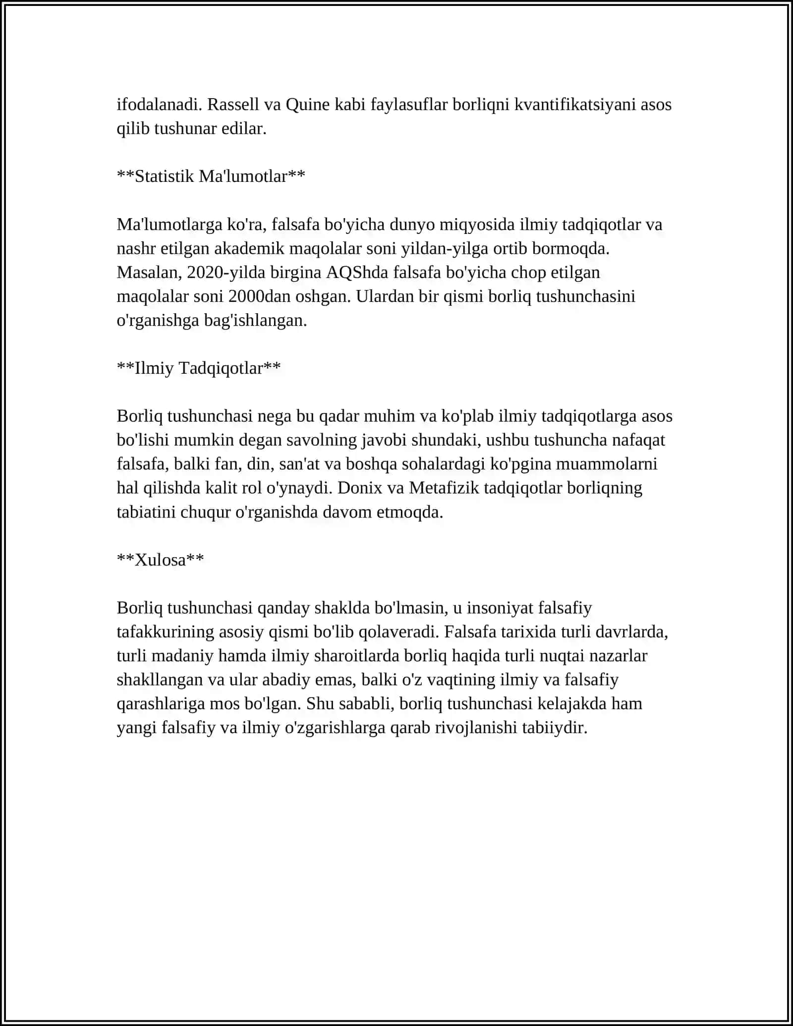 BORLIQ FALSAFASI ONTOLOGIYA 4