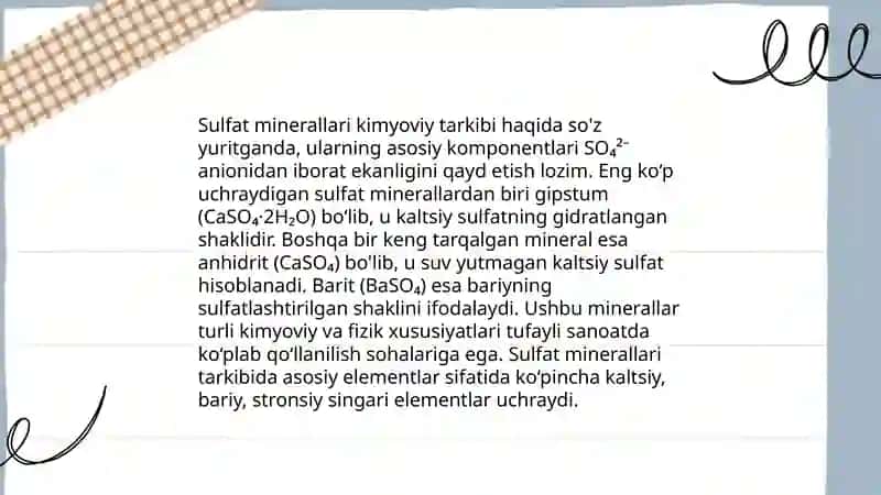 Sulfatlar sinfi minerallari 4