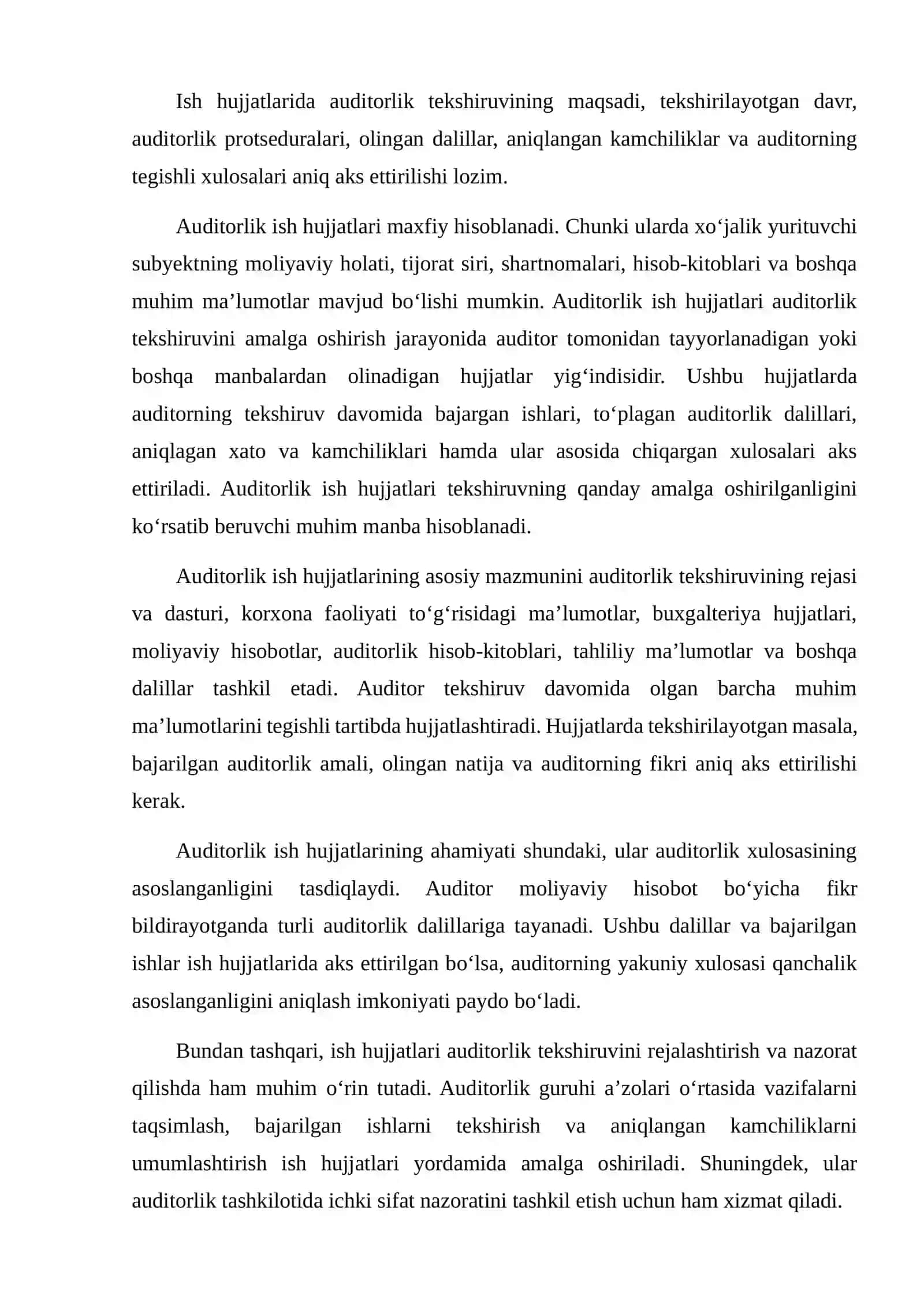 AUDITORLIK TASHKILOTINING ISH HUJJATLARI 4