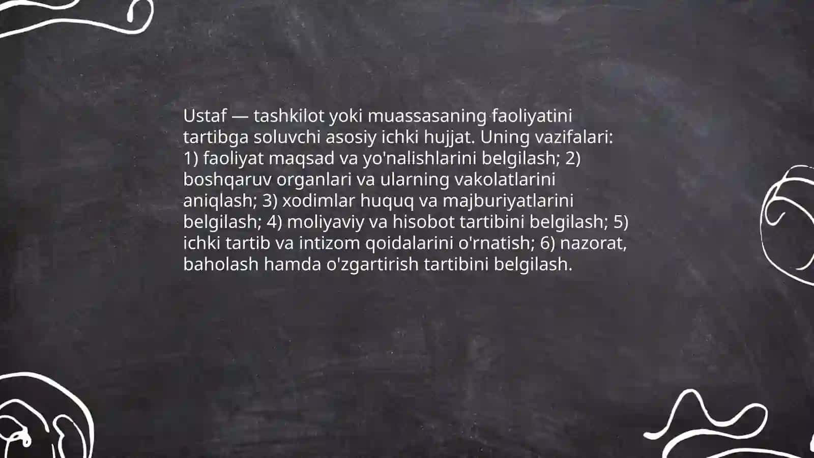 Nizom. Ustaf. Yo'riqnima 4