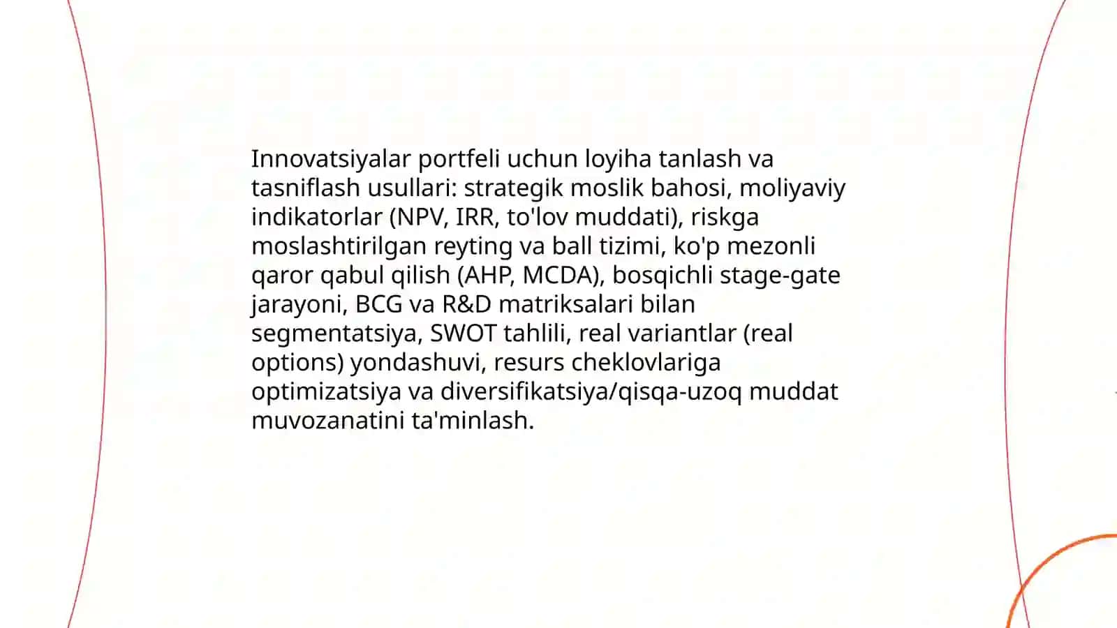 Korxonalardagi haqiqiy investitsiyalar, yangiliklar va innovatsiyalar portfelining shakllanishi 4