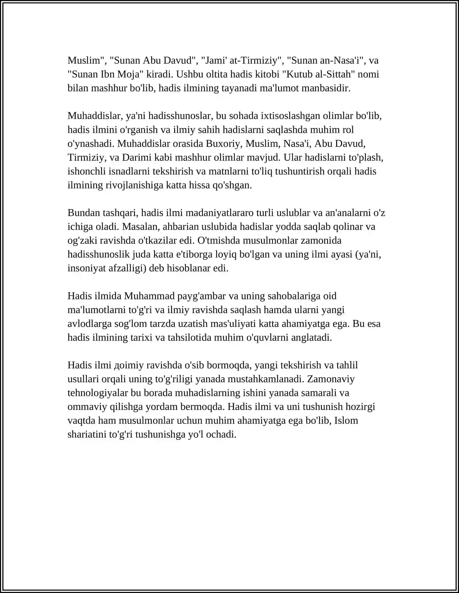 HADIS ILMI VA UNING TARBIYAVIY AHAMIYATI 4