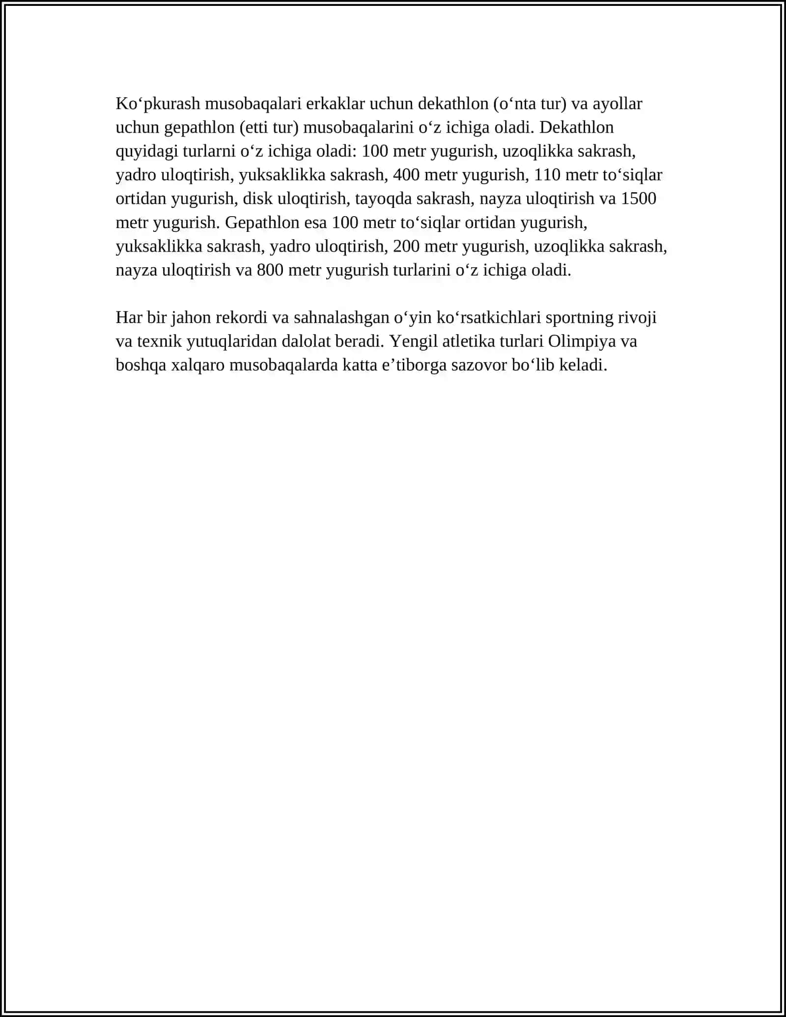 Referat: Yengil Atletika Turlari 4