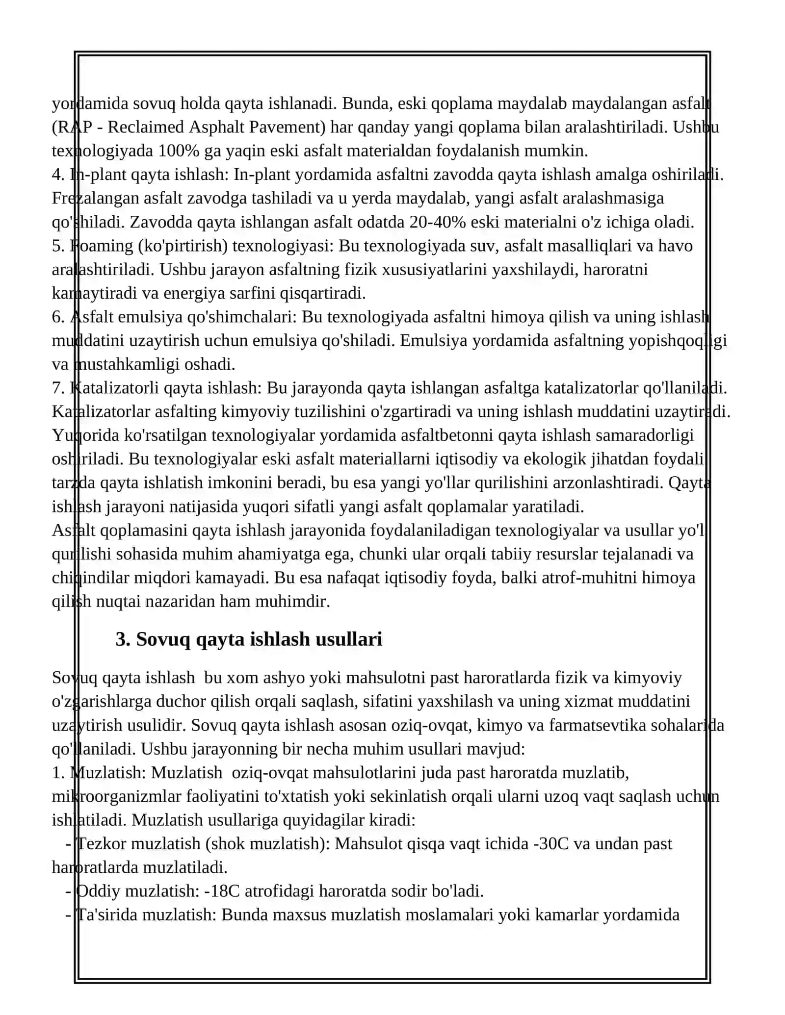 ASFALTBETONNI QAYTA ISHLASH USULLARINI TAHLIL QILISH 4
