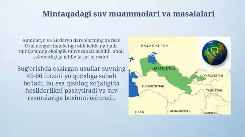 O’zbekiston suv havzalarining xozirgi holati 4