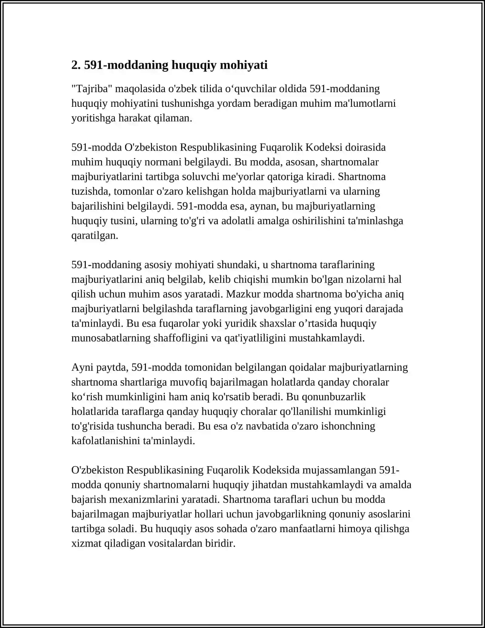 QONUNCHILIKDAN 591 MODDA 4