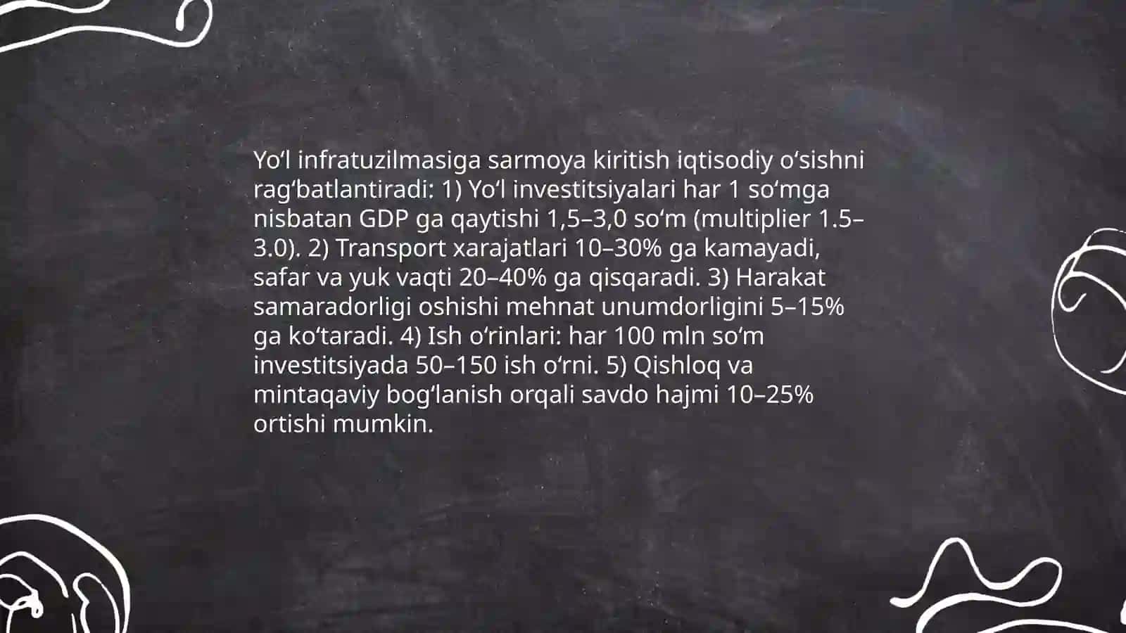 Avtomobil yoʻllarining ijtimoiy iqtisodiy ahamiyatini oʻrganish 4