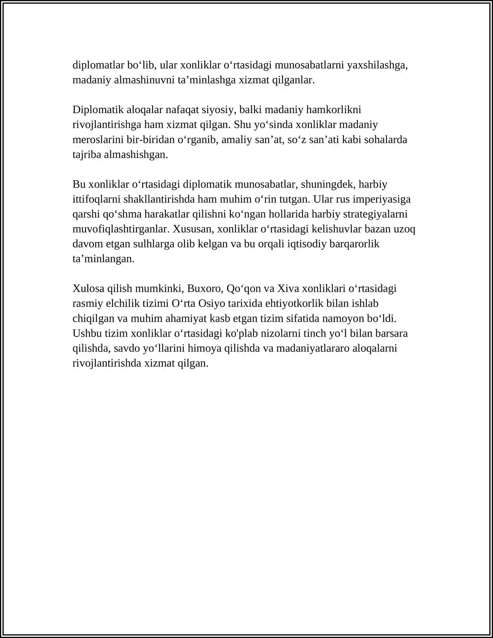 OʻZBEK XONLIKLARI OʻRTASIDA DIPLOMATIK ALOQALAR 4