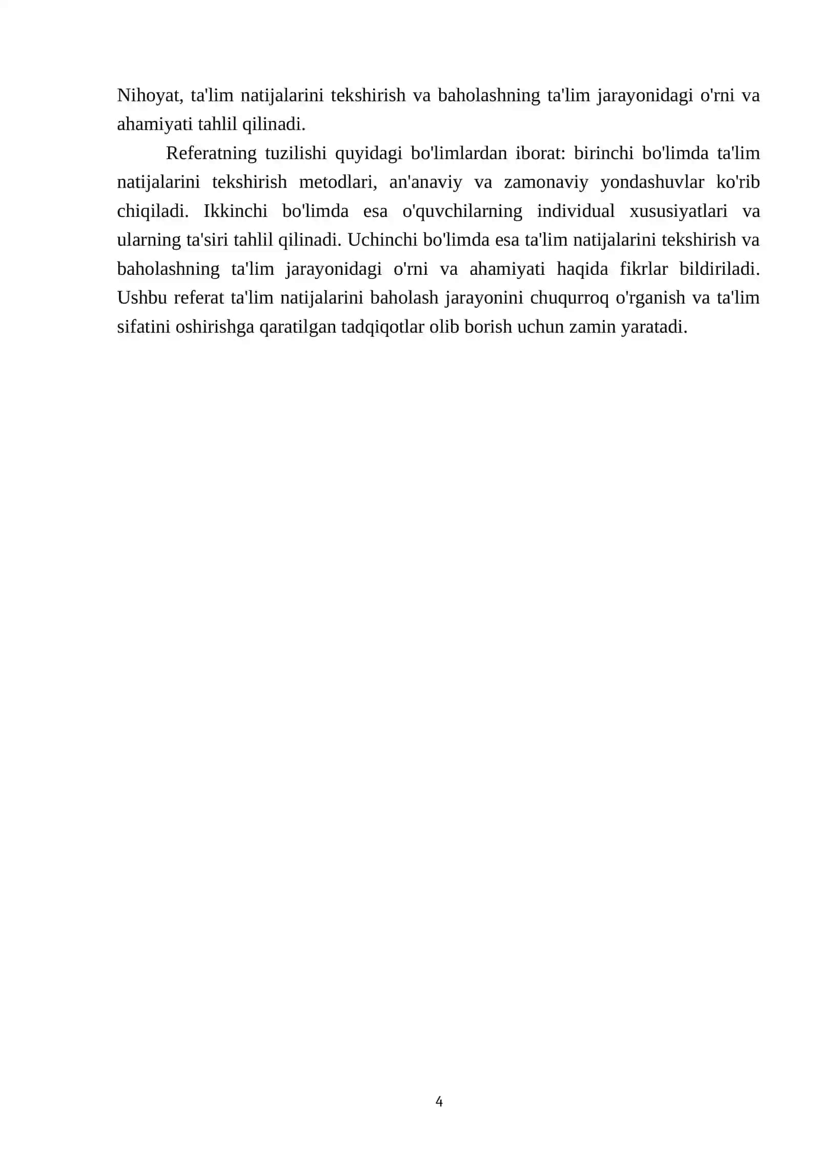 Ta'lim natijalarini tekshirish va baholash 4