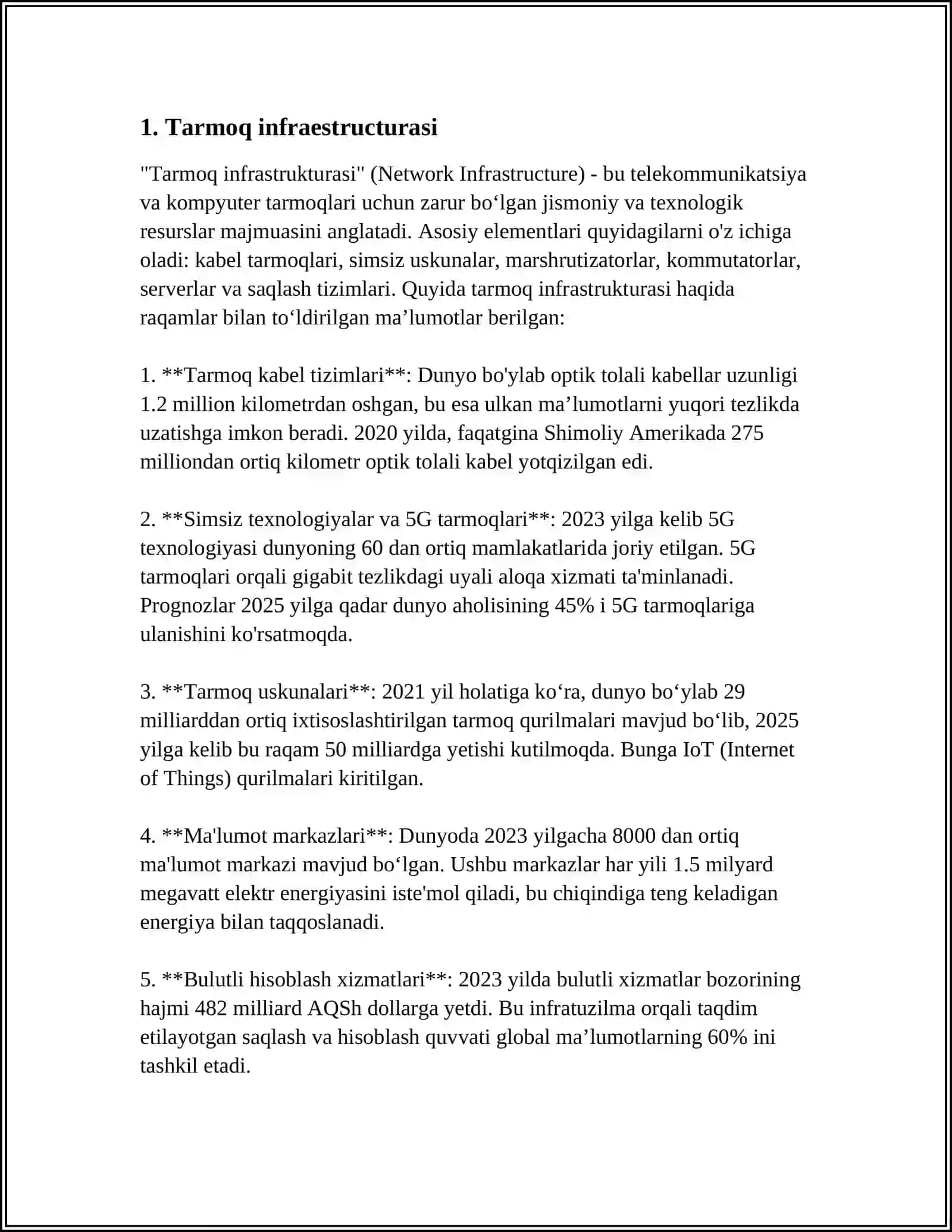 Tarmoq infrastruktrasi 4