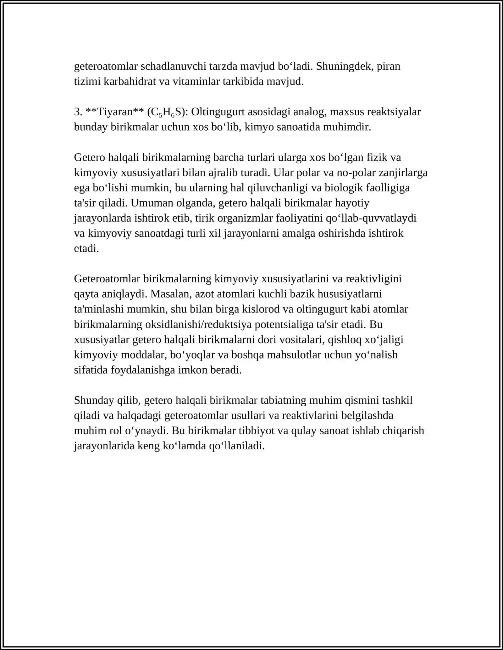 Getero halqali birikmalar kimyoviy tuzilishi 4