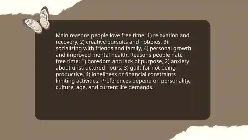 Leisure time benefits 4