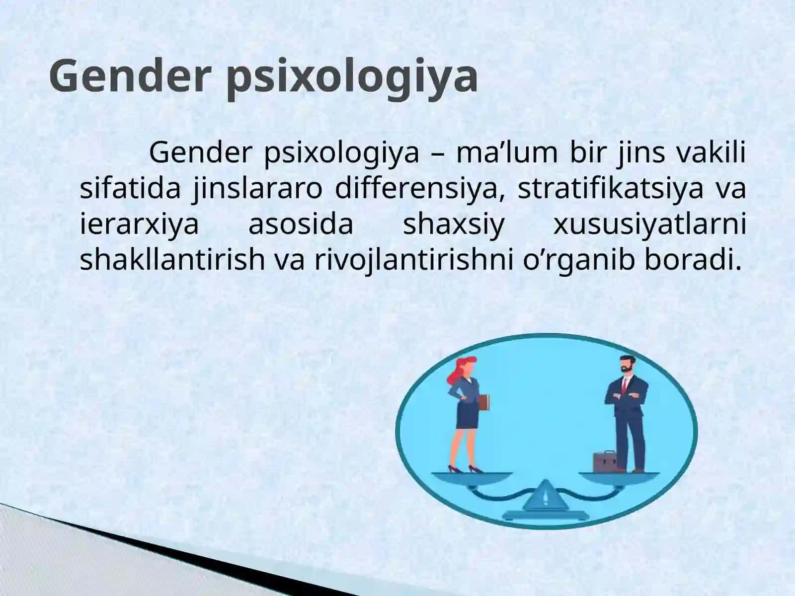 Gender farqlar psixologiyasi. Jinsiy xulq-atvor. 4