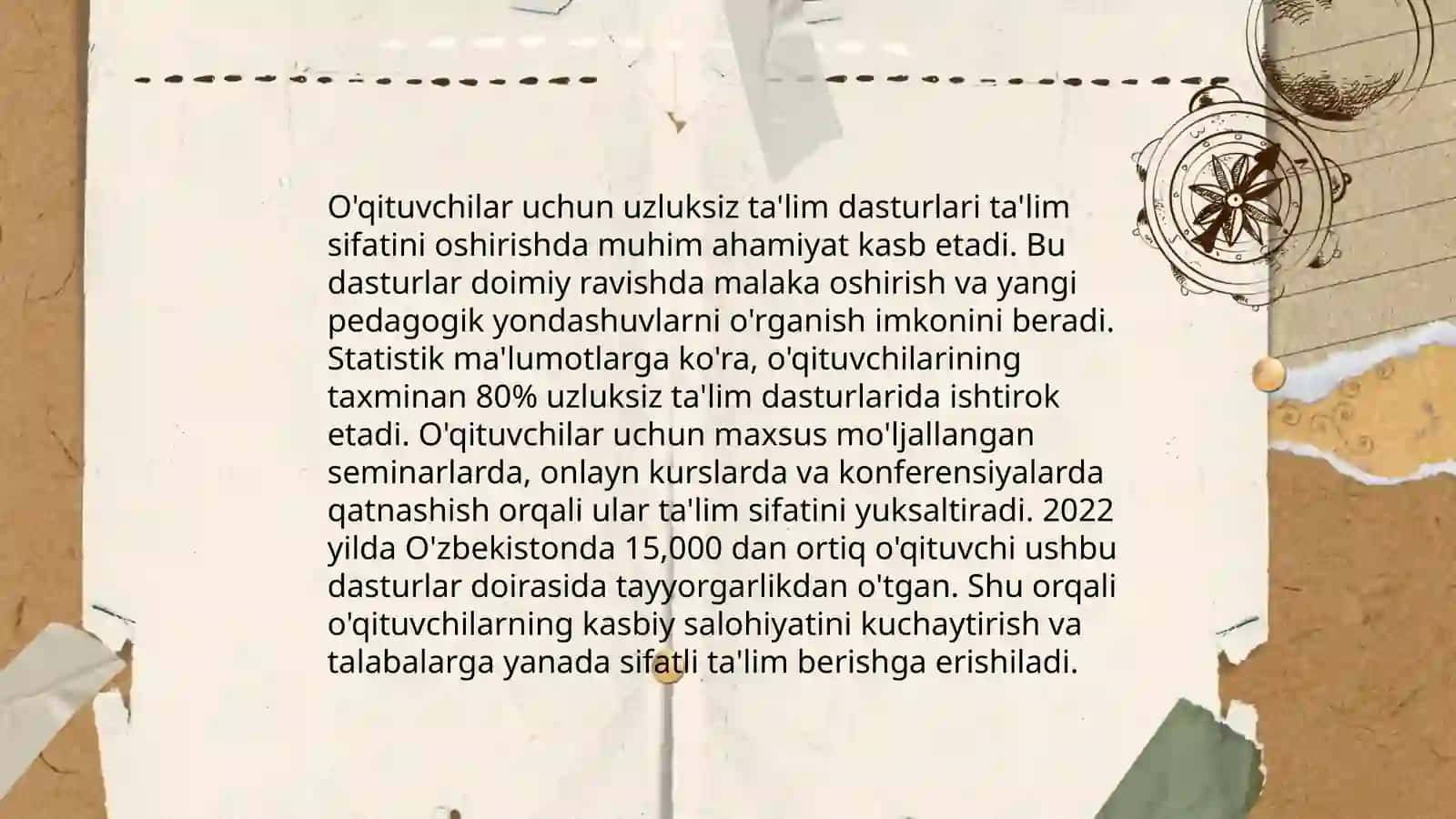 O'qituvchilarning malakasini oshirish 4