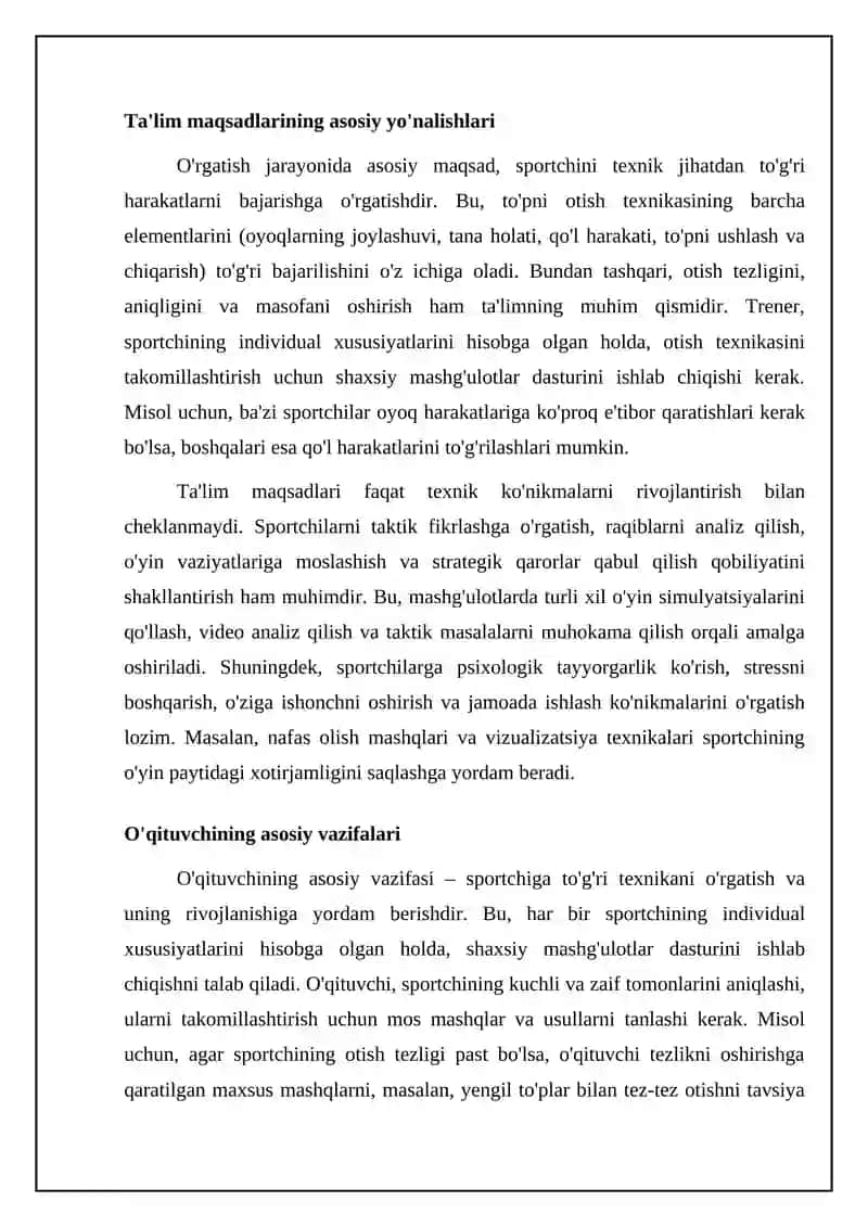 Uloqtirish turlari texnikasini õrgatish metodikasi 4
