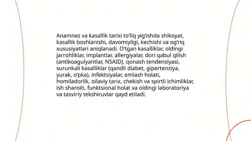 Xirurgik bemorlarni tekshirish asosiy qoidalari 4