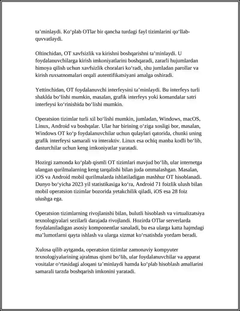 OPERATSION TIZIMLAR VA ULARNING VAZIFALARI 4