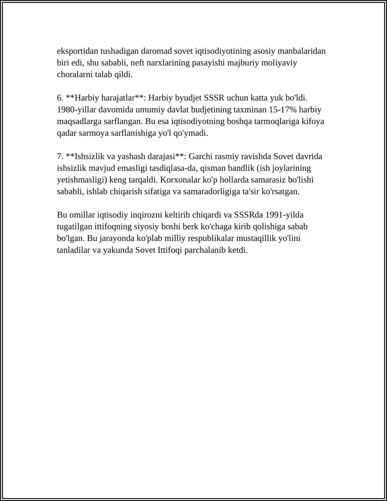 SSSR NING INQIROZI VA UNING SABABLARI? 4