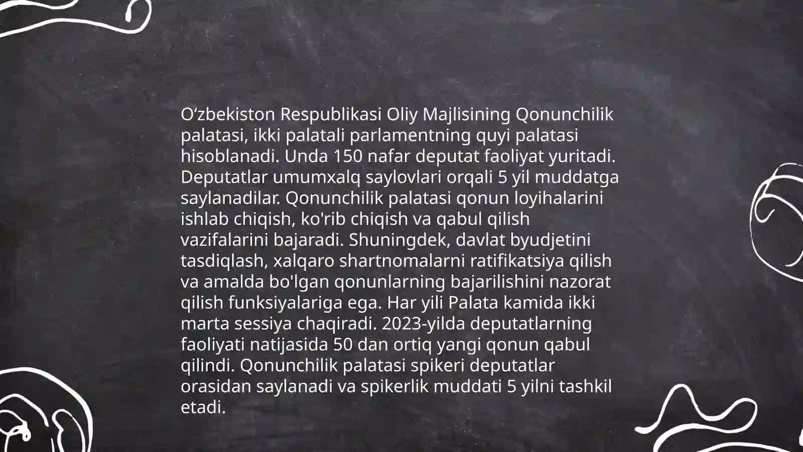 O‘zbekiston Respublikasi Parlamenti Oliy Majlis faoliyati 4
