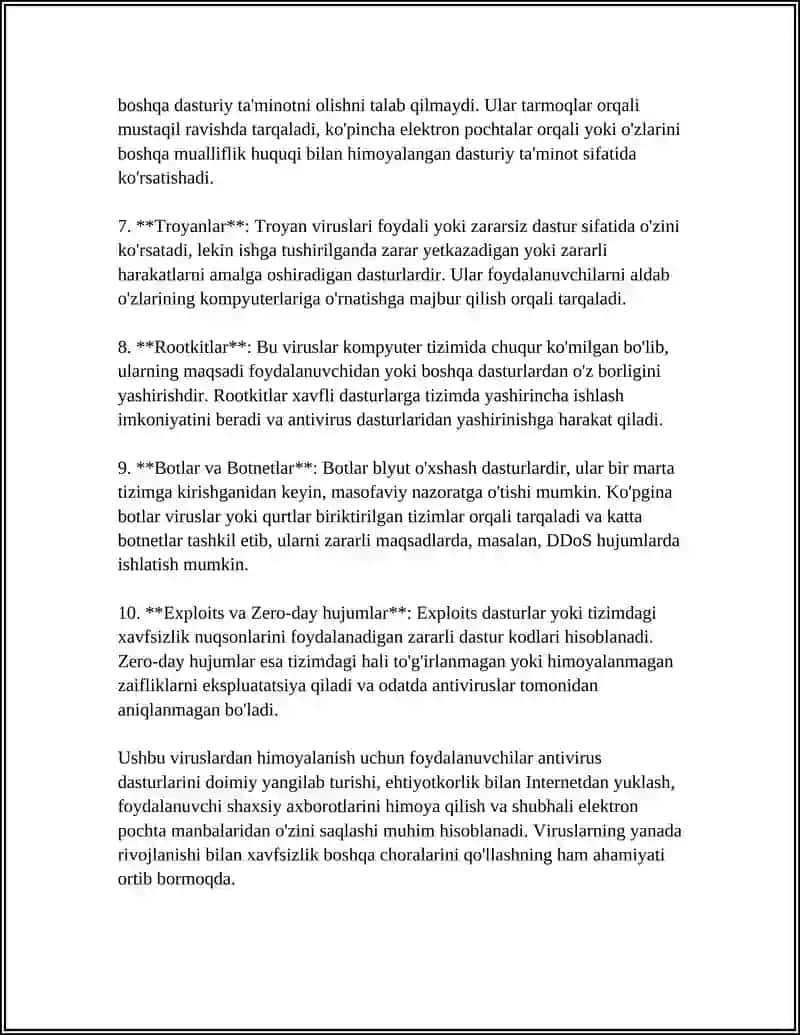 VIRUS VA ANTIVIRUS DASTURI 4