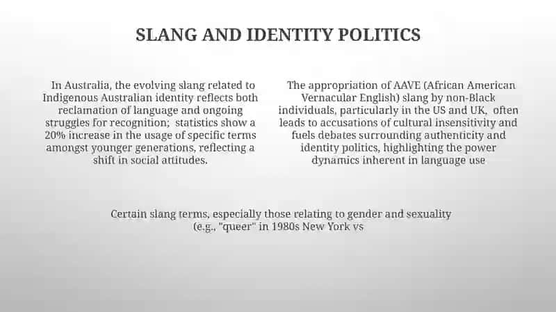Social issues. English slang and their usages 4
