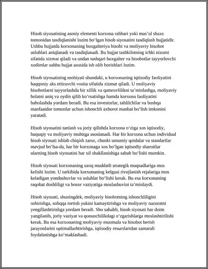 HISOB SIYOSATI 4