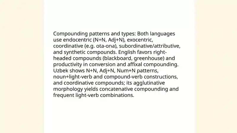 Word formation processes in Uzbek and English 4
